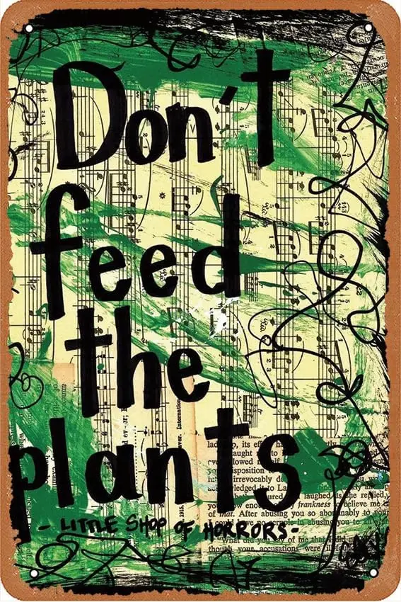 Don't Feed The Plants From Little Shop Of Horrors Poster Metal Tin Sign Retro Vintage 8x12 Inch Wall Decor sign