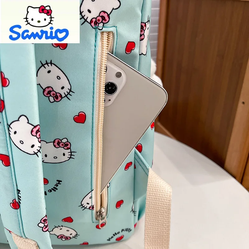 Sanrio Fashion Large Capacity High Quality Load Reducing Backpack Student Cartoon Hello Kitty Lightweight Storage Backpack