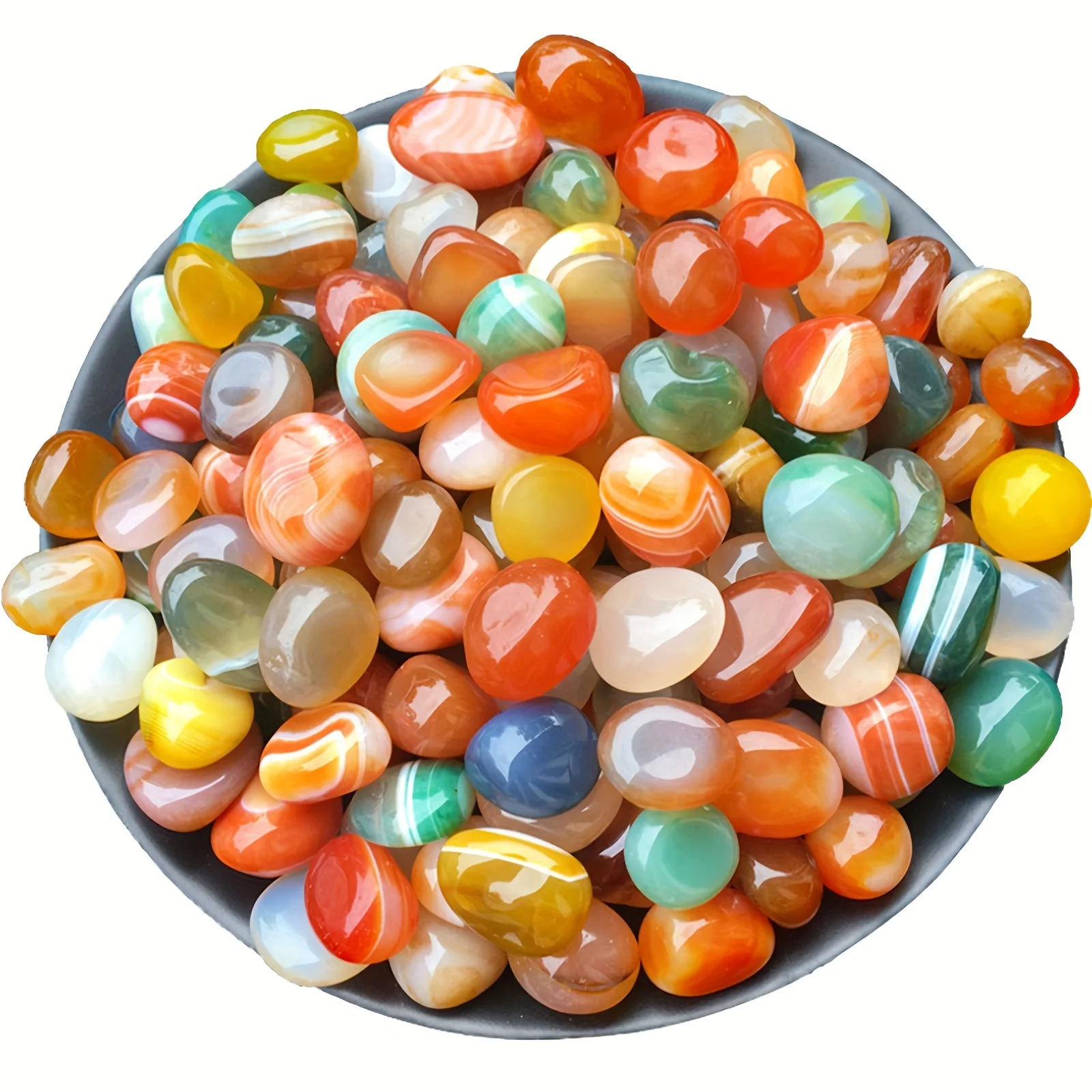 400G Colored Agate Natural Crystal Crushed Stone Quartz Rocks Chips Vase Filler Rocks for Succulent Plant Small Fish Tank