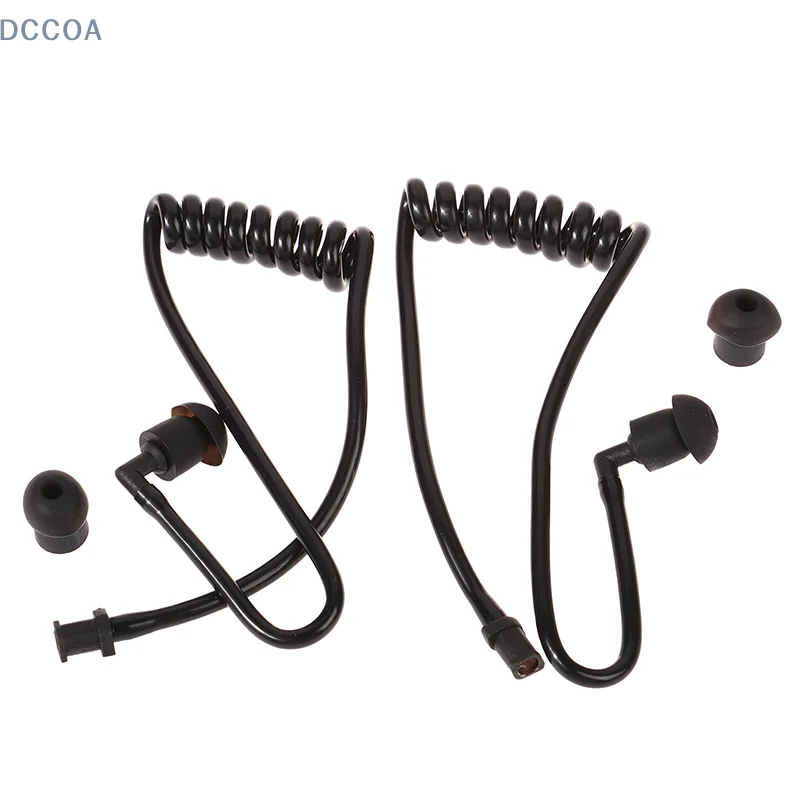 2Pcs Spring Air Tube Coil Acoustic Air Tube Earplug Replacement For Radio Earpiece Headset Walkie Talkie Earphone Coil