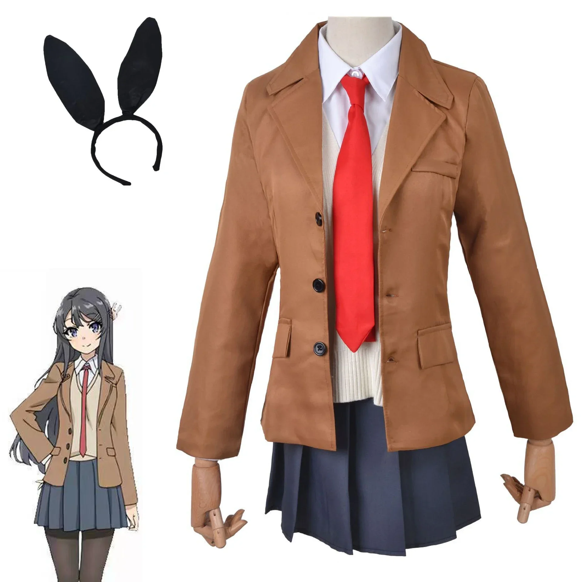 Anime Rascal Does Not Dream of Bunny Girl Senpai Sakurajima Mai Cosplay Costume Adult Women JK Skirt Suit Halloween Uniform