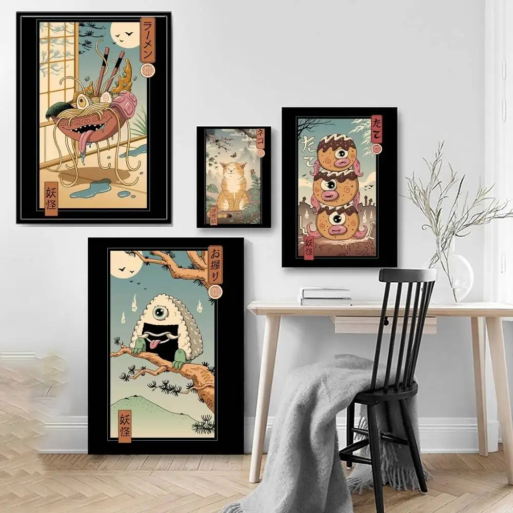 Japan Sushi Style Poster High Quality Print Poster Waterproof Wall Art Movie Posters For Living Bedroom Retro Room Decor Gift