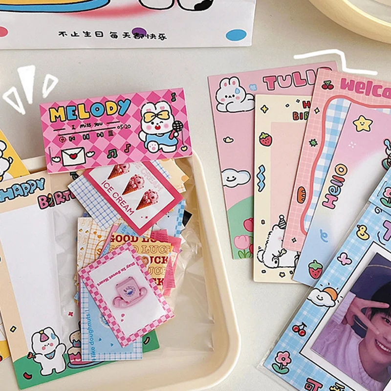 10 buah anjing Kawaii kartu Memo Pad kemasan Set kartu bahan kertas pengiriman perhiasan hadiah kue biskuit kemasan kartu