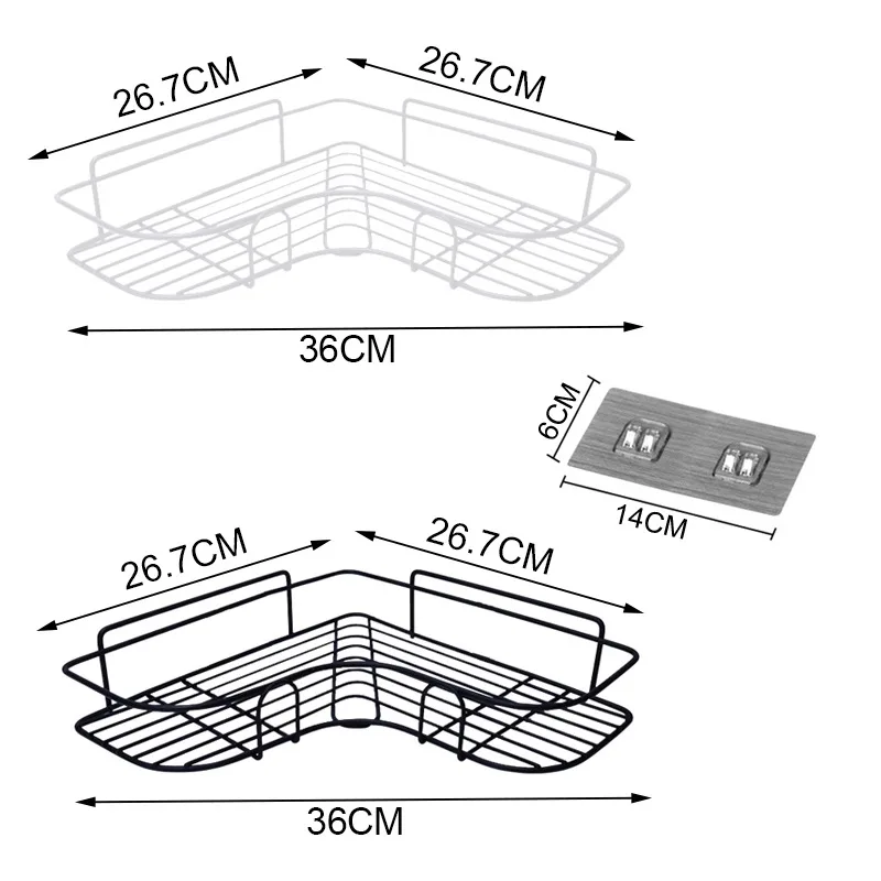 Estante de almacenamiento para baño, organizador de cocina, estantes de esquina, marco de hierro para ducha, soporte para champú, accesorios de baño