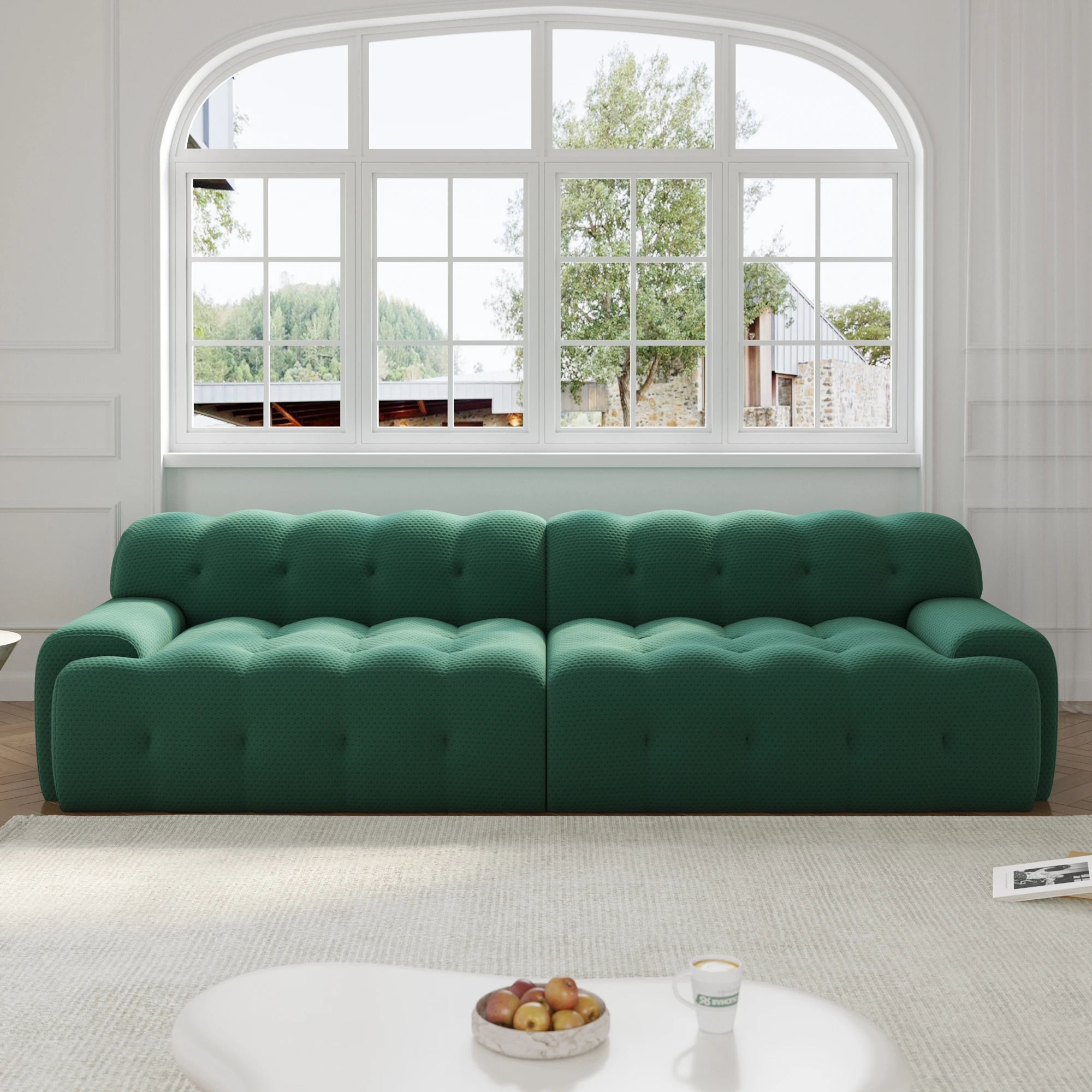 ATUNUS italiano 5D elástico Rochburg gris comprimido espuma al vacío sofá verde Modular seccional compresa sofá conjunto