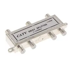 6Way TV Cable Coax Coaxial Splitter 1 In for Video VCR RF Antenna