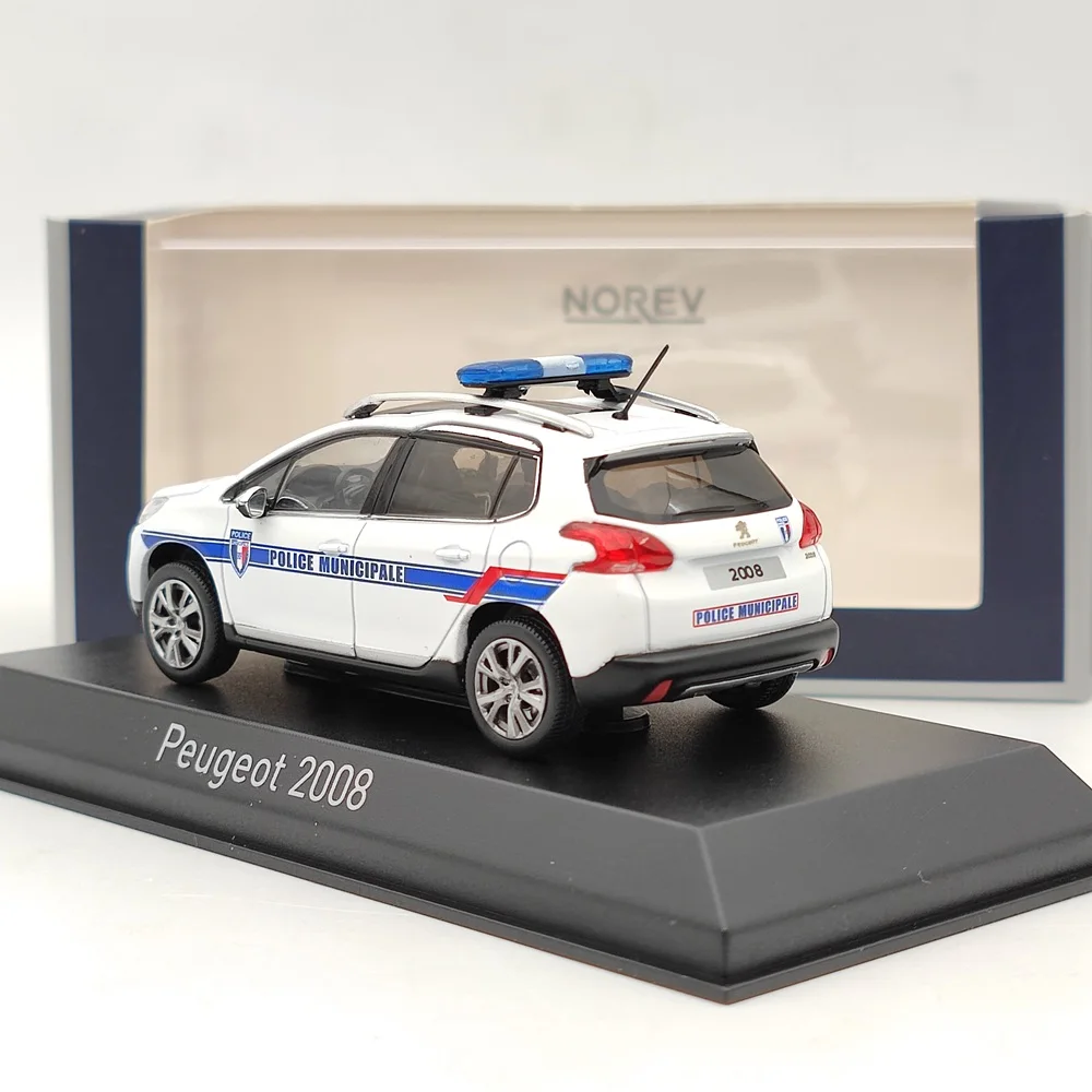 Norev 1/43 For P~ot 2008 2013 Police Municipale White Diecast Model Toys Cars Limited Collection Auto Hobby Gift