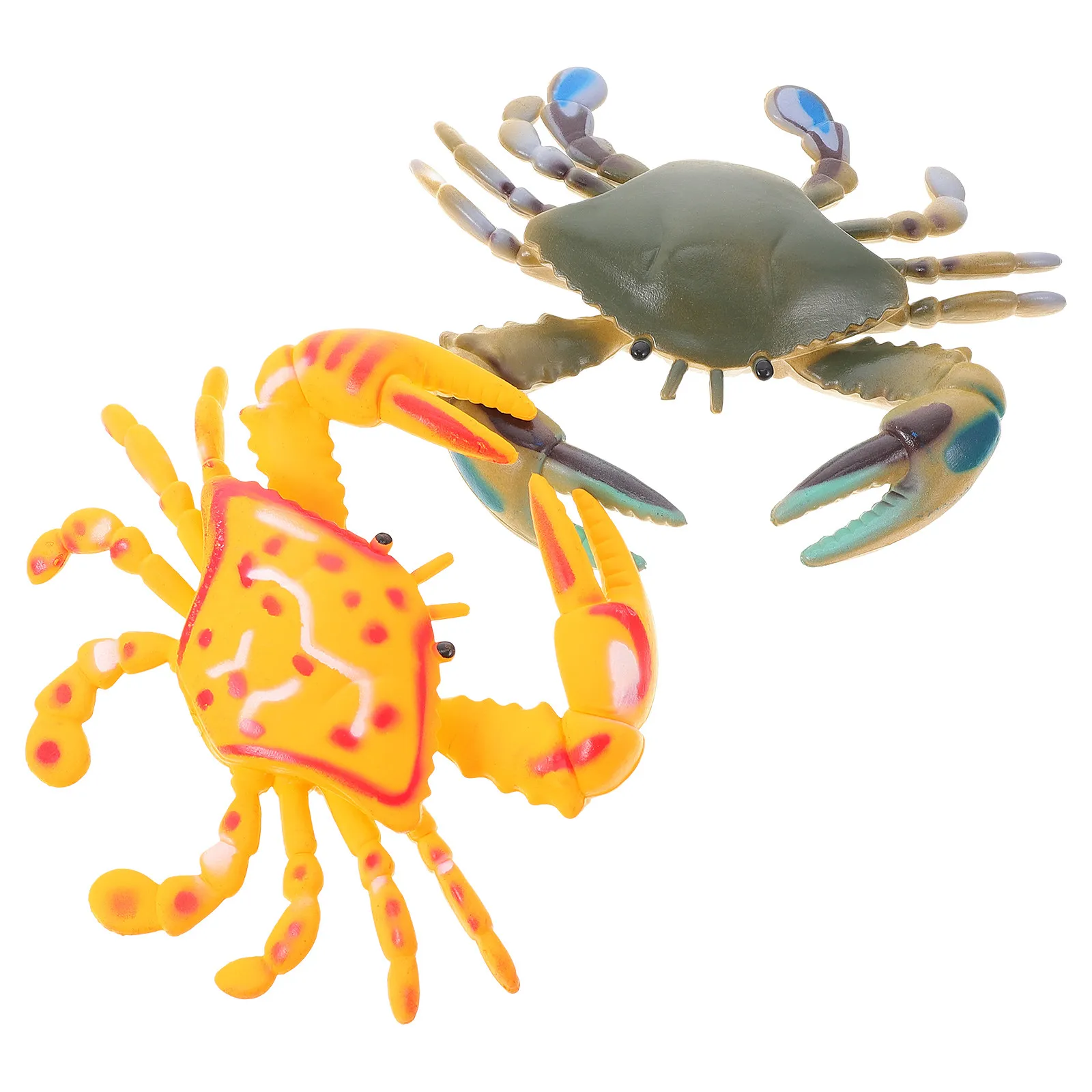 

2Pcs Simulation Crab PVC High Durability Marine Animal Ornament Educational Cognitive Home Decoration Plastic Realistic Crab