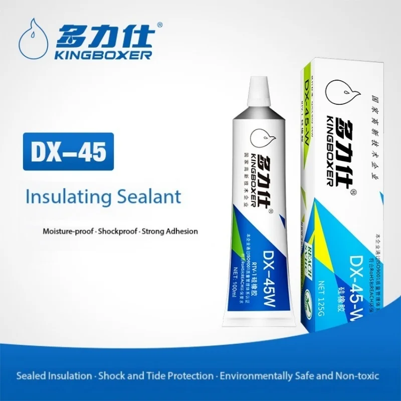 DX-45W RTV Adesivo siliconico A prova di umidità/antiurto Forte adesione Incollaggio in metallo/plastica Incapsulamento elettronico fai-da-te ecologico