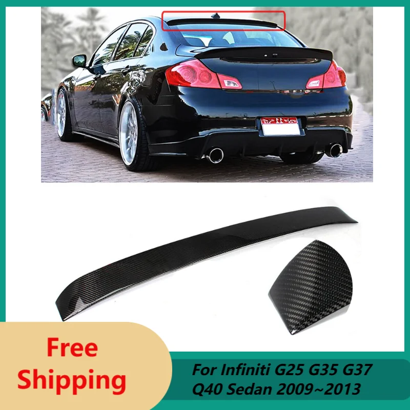 

Rear Window Spoilers For Infiniti G25 G35 G37 Q40 Sedan 2009~2013 Black Durable Roof Spoiler Kit Trunk Wing Car Accessories