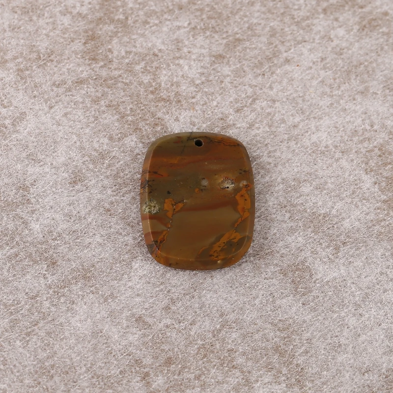

B&F Natural Biggs Jasper Pendant Bead 35x20x3mm 3.8g Handmade Stone Beads for Jewelry Making