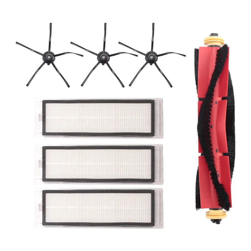7 قطعة ل Xiaomi Roborock S4 E4 S5 S6 S5 ماكس المطاط الجانب فرشاة الرئيسية فرشاة الأسطوانة فلتر HEPA ماكس فرشاة تصفية قطع الغيار