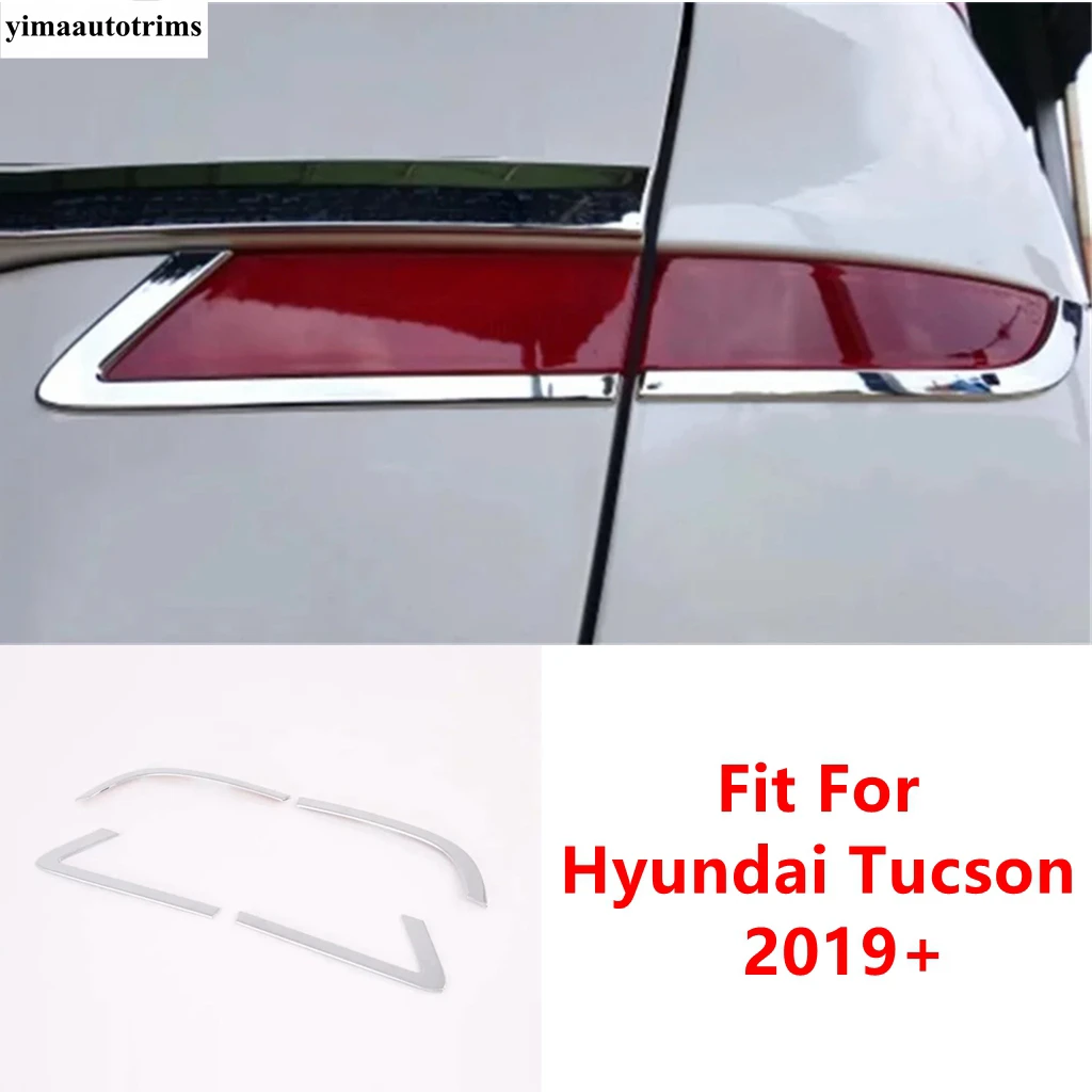 

Rear Tail Lamps Lights Eyebrow Eyelid Strip Decoration Sequins Cover Trim For Hyundai Tucson 2019 2020 ABS Chrome Accessories