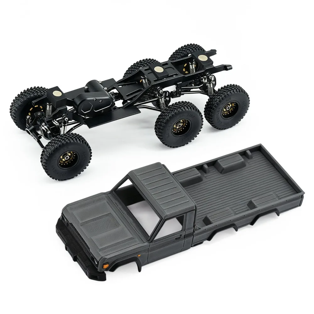 RC 6X6 Chassis With Scale Body Shell KIT Set Electronics Included 1/30 RC Crawler for Axial SCX30 customizable size Hobby Part