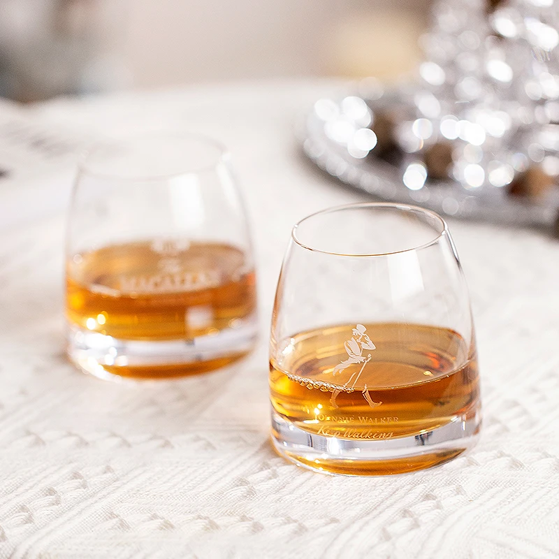 

Macallan Whiskey Glasses, Set of 2 - Ice ball-ready! 11oz Glass, Perfect for Scotch, Cocktails, Rum, Vodka. Stylish Barware.