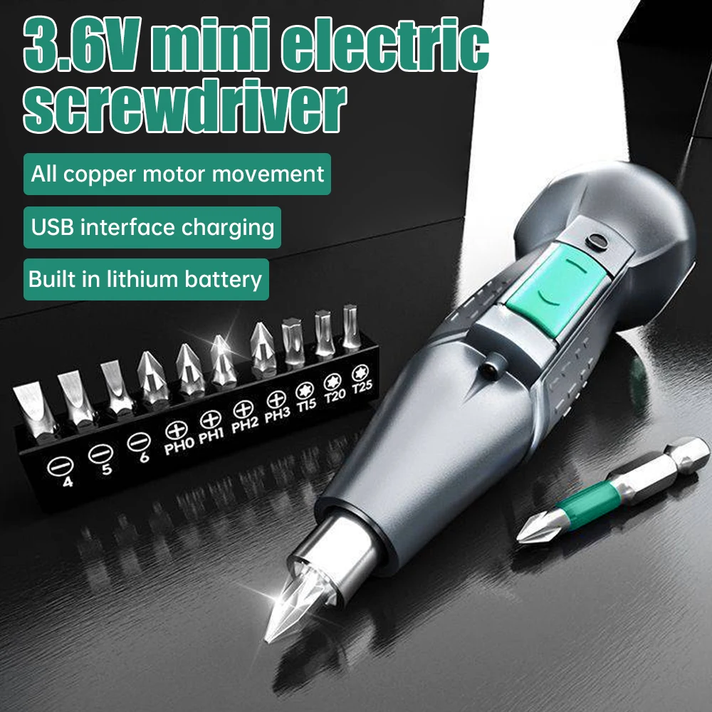 Mini Electric Screwdriver Electric Screwdriver with Gourd Handle 3.6V DC Screwdriver Small Rechargeable Screwdriver Driver