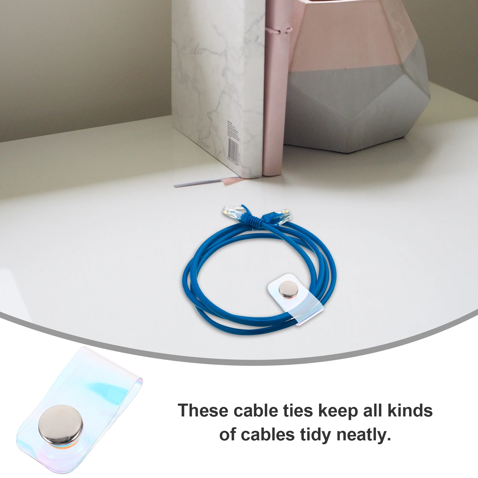 

15pcs Reusable Cable Ties Durable Cord Organizer Fixing Ring Wire Holder Earphone Strap Storage Buckle Self-Locking Tie For Home