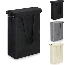 Thin Slim Foldable Laundry Hamper With Handle & Wheels - Portable Storage Organizers For Corner Narrow