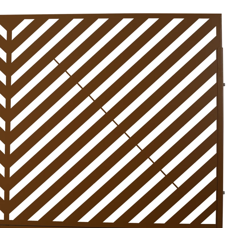 Outdoor & Indoor Privacy Screen Metal Privacy Screen 76" H×48" W, Freestanding Decorative Privacy Screen for Deck Balcony Patio, Privacy Fence Panels for Outside Lawn Garden PS113 BROWN view 7