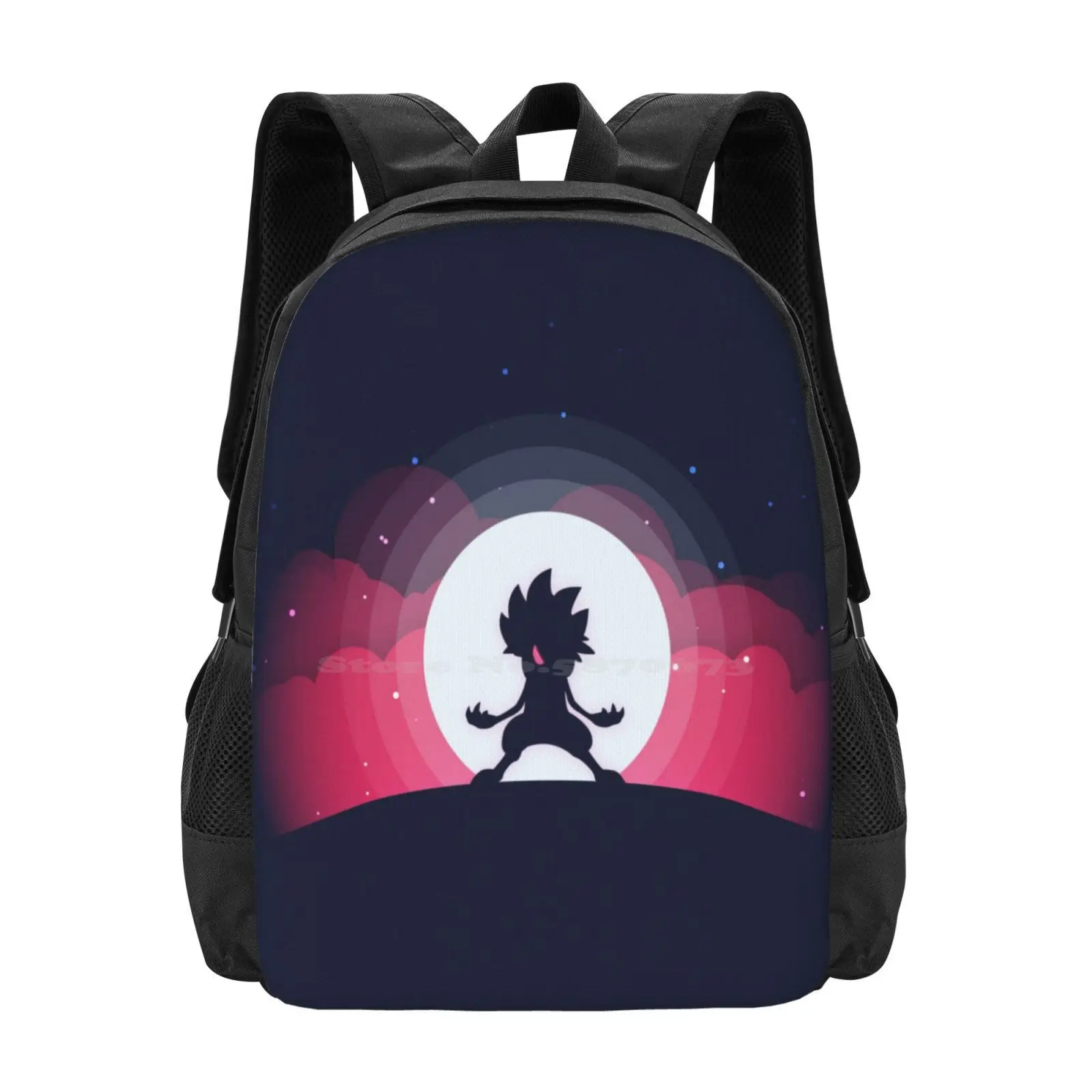 Lycanroc lua plana schoolbag, impressão, venda quente mochila, moda sacos