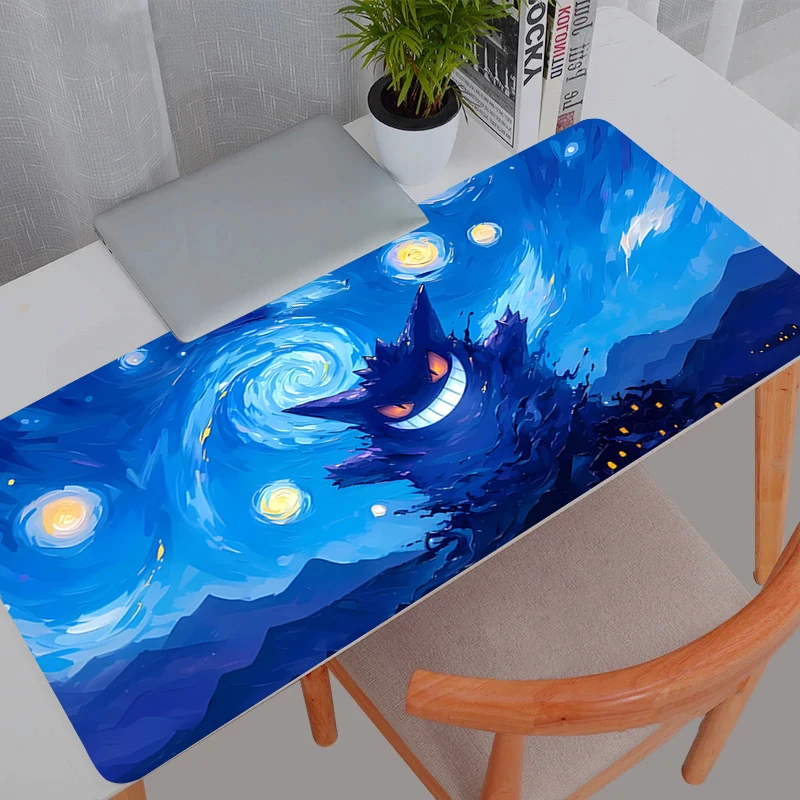 Mouse pad acessórios de jogos gabinete gamer computador tapete de mesa grande xxl hd impressão teclado tablet p-pokemons g-gengar mousepad