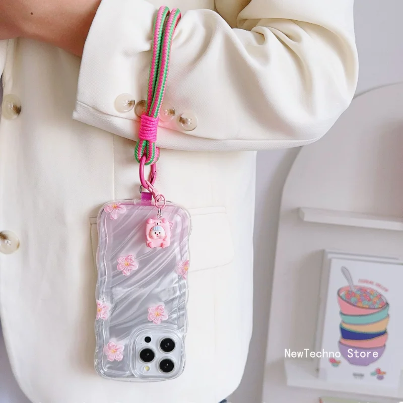 Cute Anti-lost Lanyard Hand Chain Phone Wrist Straps Hanging Rope Candy Colors Phone Chain Cellphone Strap
