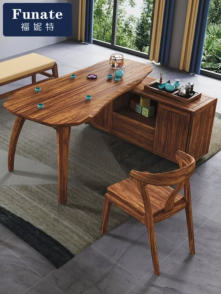 New Chinese Style Ugyen Wood Table-Chair Set Tea Table Office Kung Fu Tea Table