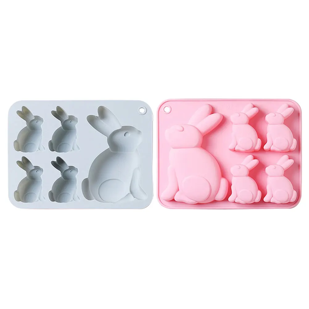 

2 Pcs Silicone Mold Chocolate Cake Molds DIY Shape Rabbit Mould Bunny for Easter Cute
