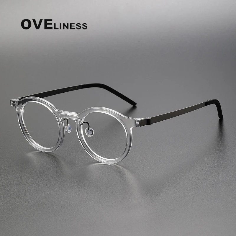 

Japanese Design Acetate Titanium Glasses Frame Men Women Eyeglasses Vintage Retro Engraving Reading Eyewear Prescription Optical