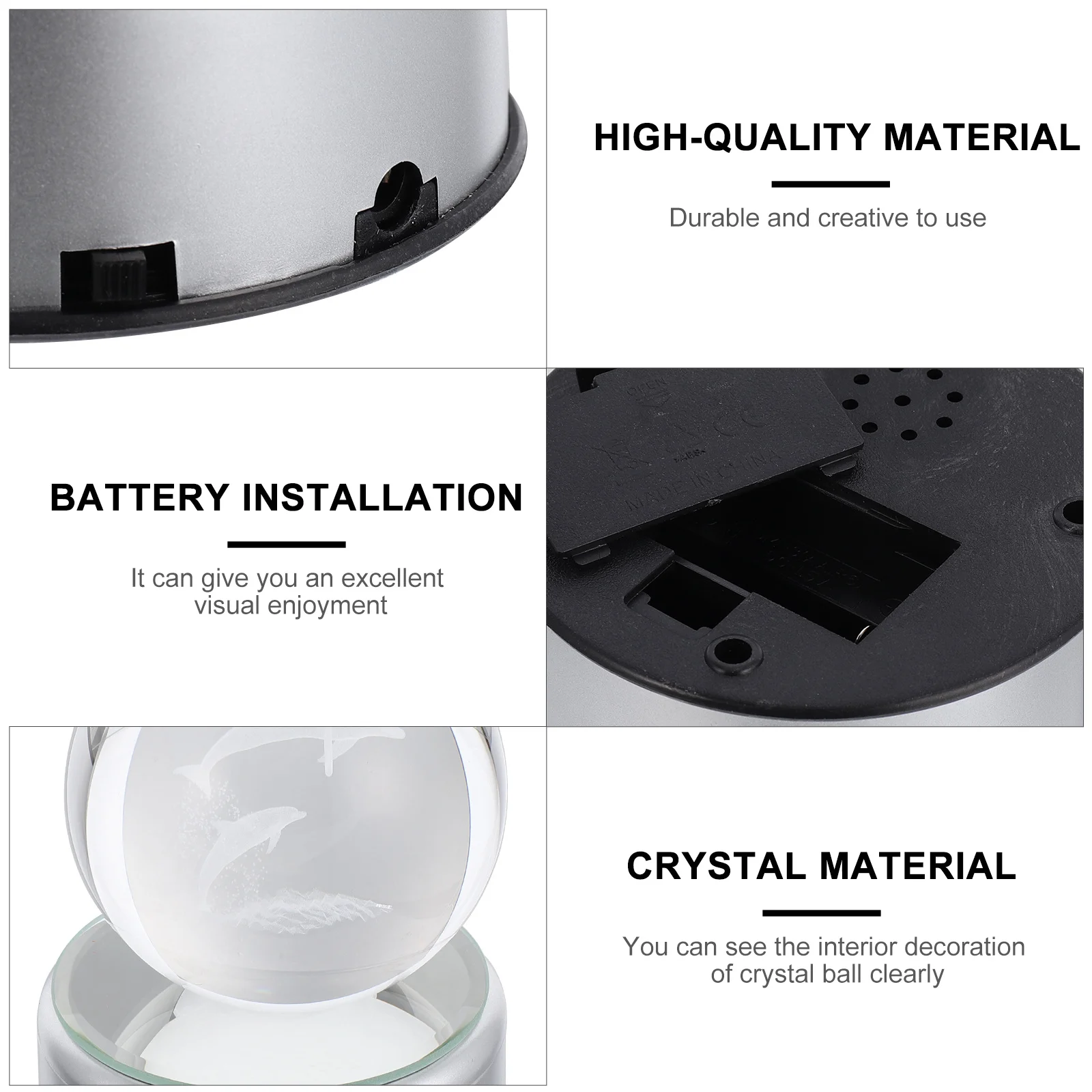 

1Pcs Dolphin Crystal Ball Luminous Creative Crystal Ball Decorative Desktop Ornament Colorful Night Light Desktop Adornment