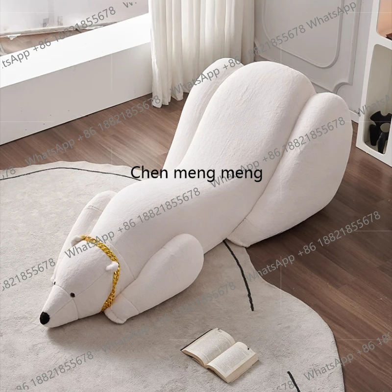 

Art Lazy Recliner Modern Chair White Leisure Animal Floor Living Room Stools Chaise Design Nordic Cadeira Furniture Home