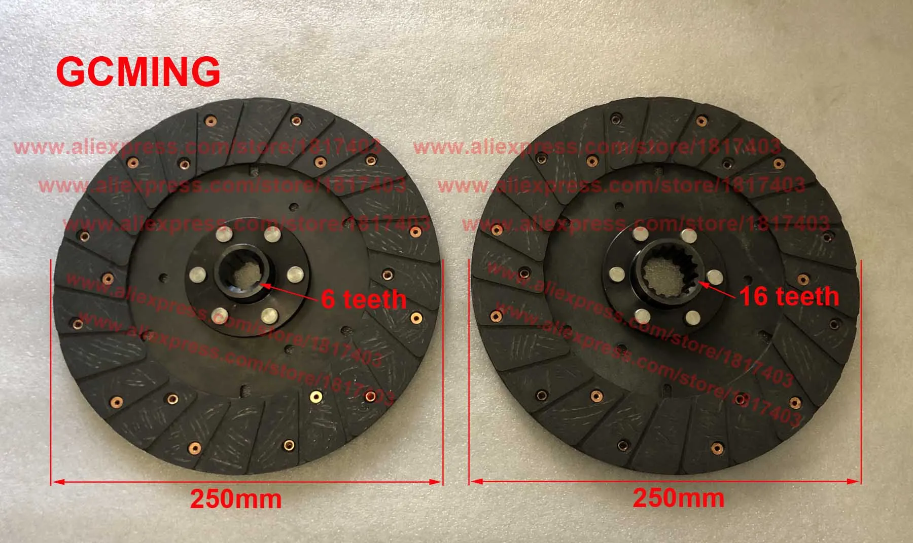 Jinma 304.21S.018 MAIN CLUTCH DISC + 304.21S.013 PTO clutch disc , 10'' dual-stage 3-finger clutch, JINMA tractors, JM-304 / 354