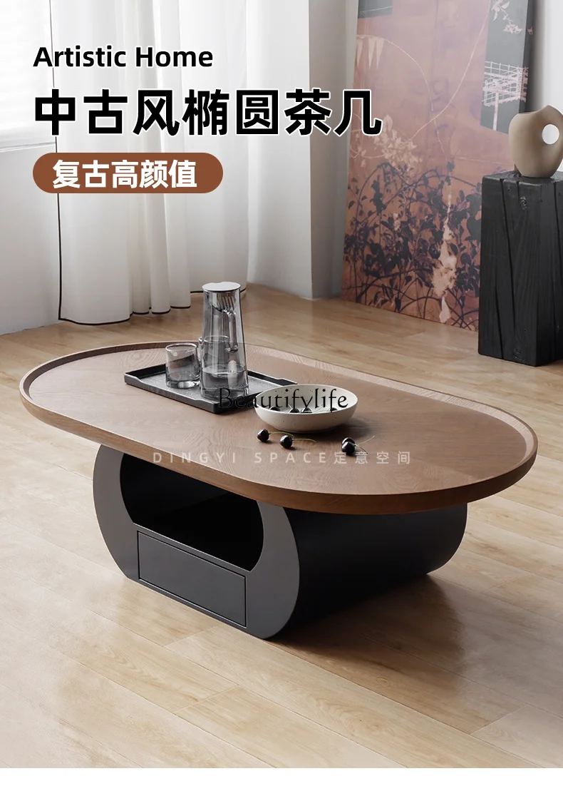 Mesa de centro creativa ovalada medieval