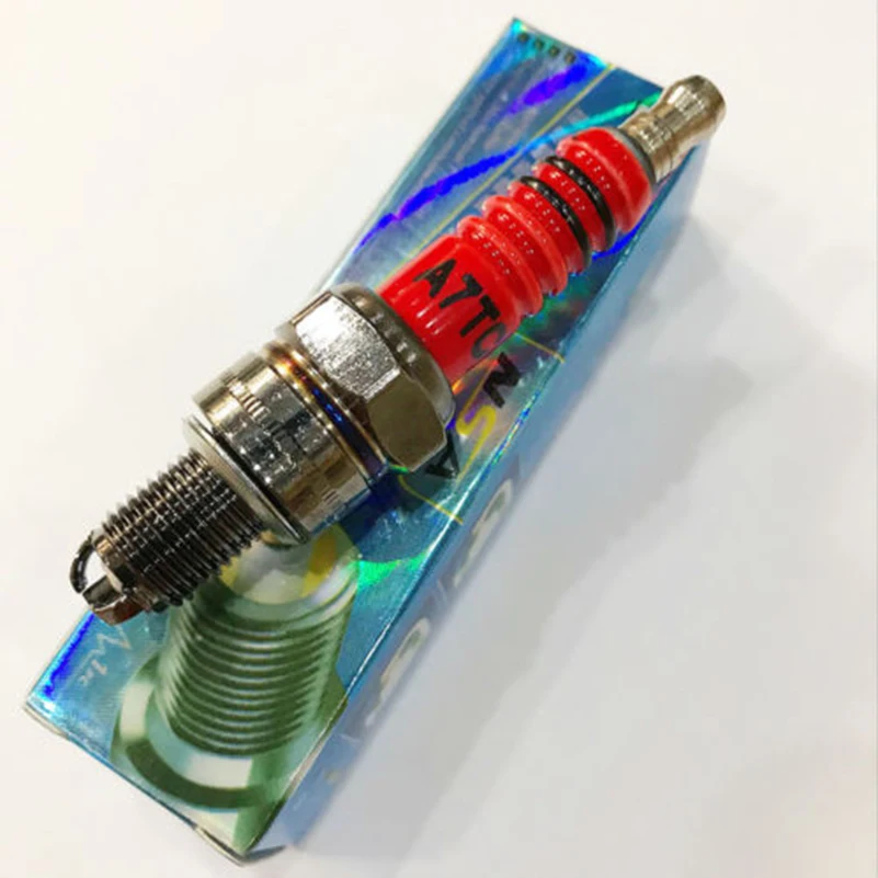 Red+Silver Spark Plug A7TC Spark Plug Save fuel For 50cc-150cc ATV Motorcycle High Performance Save Fuel A7TC High Performance