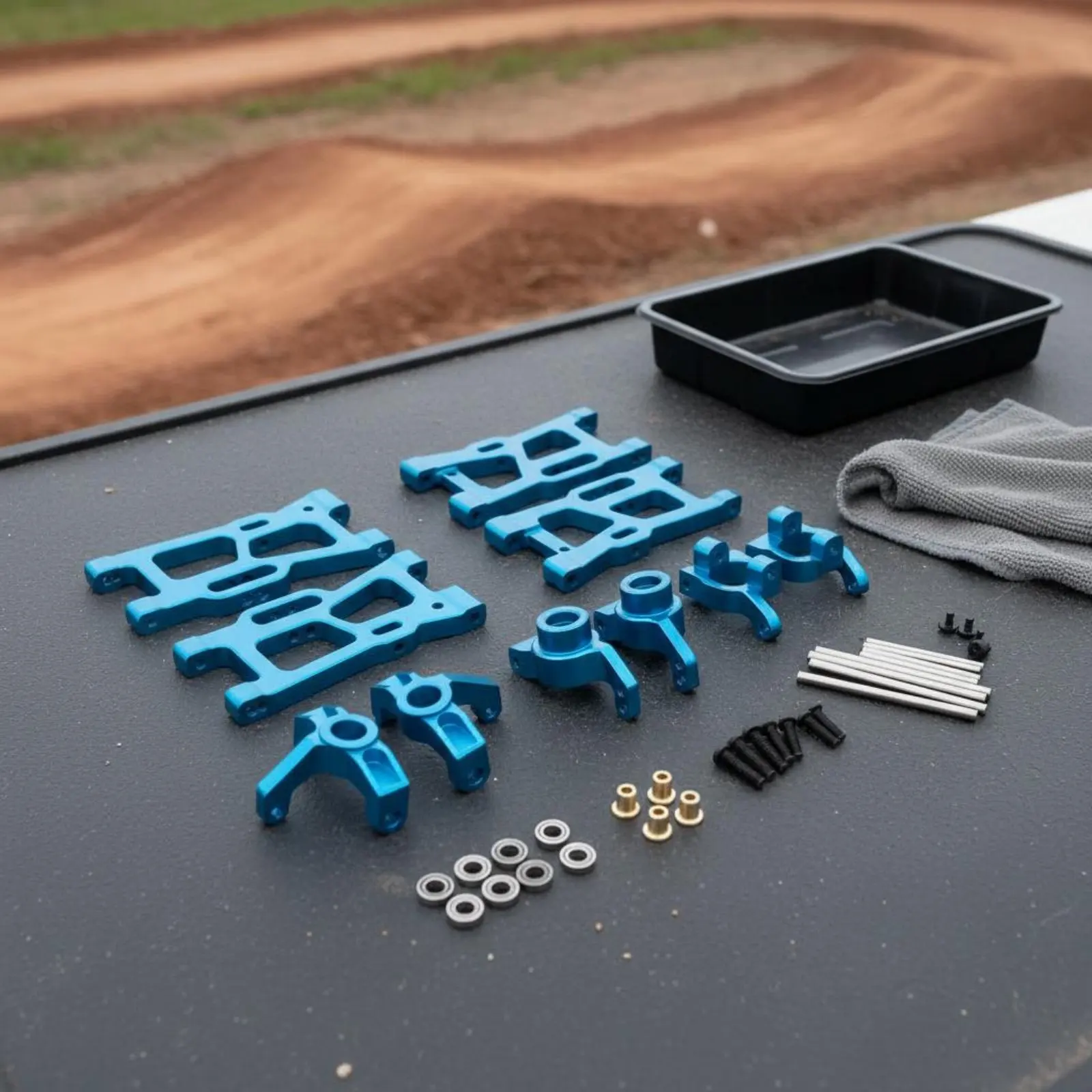 

Metal RC Car Modification Kit Long-Lasting RC Car Steering Steering Joint Kit Aluminum Shock Absorber Limb Set for Hobbyists