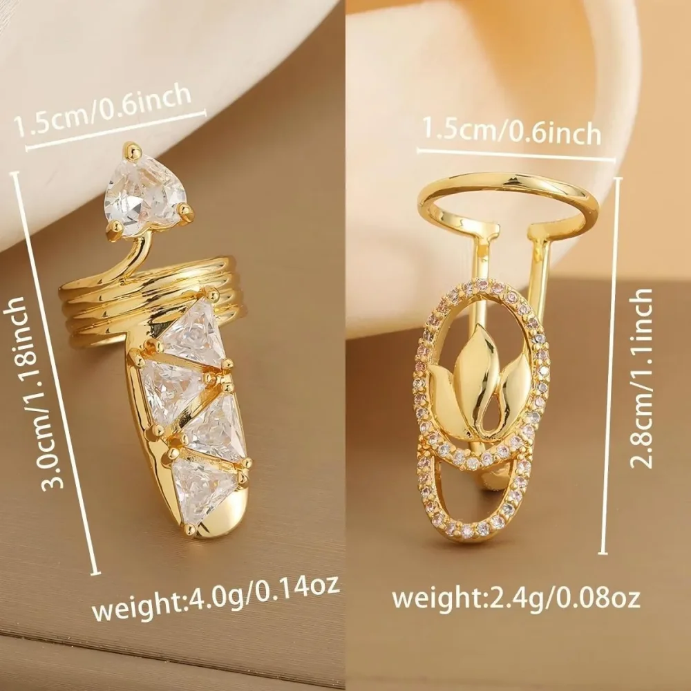 Nail Rings With The Same Material As The Micro-Inlaid Zircon Series, Sweet And Romantic Niche Design, A Holiday Gift For Girls