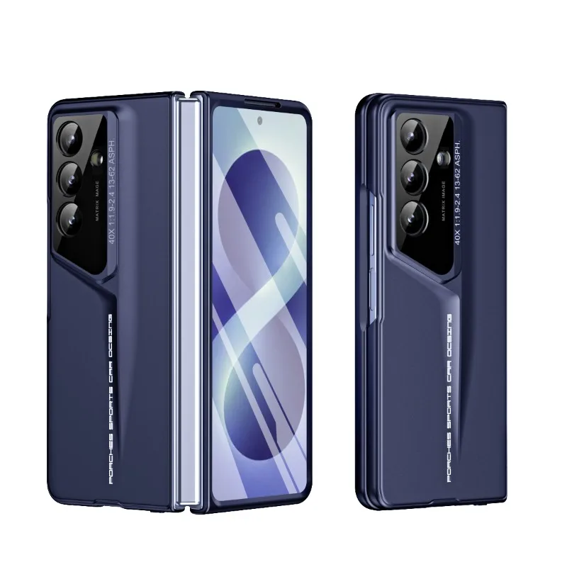 For Samsung Z Fold 8 Ultra Case Luxury‑Feel Trendy Design Built‑in Front Glass Film Full Hinge Protection Shockproof Cover