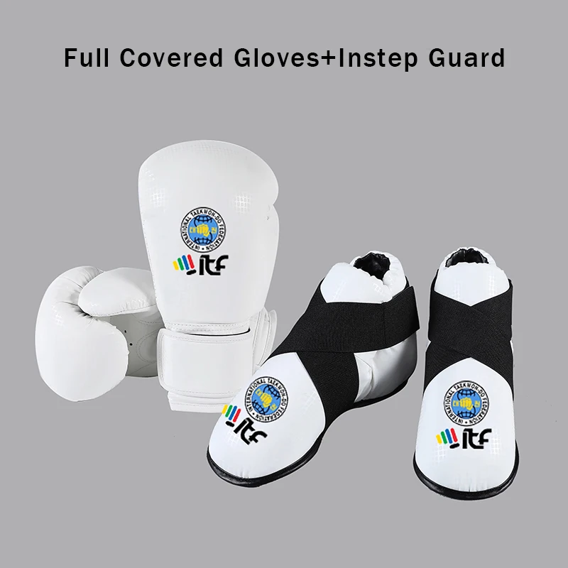 Karate Sparring Taekwondo Hand Fußschutz Set Kickboxen Muay Thai Training Boxhandschuhe Free Fight Kampfsport Fußausrüstung