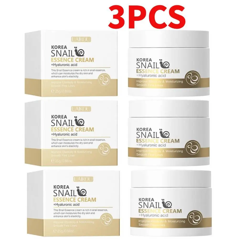 

3PCS Snail Anti-aging Cream Collagen Moisturizing Nourish Repair Face Damaged Lift Firm Smooth Bright Whitening Skin Care Cream