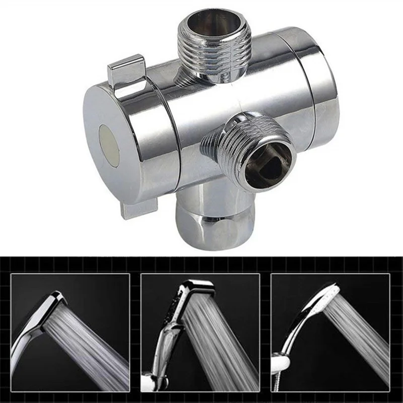 Multifunction 3 Way Shower Head Diverter Valve G1/2 Three Function Switch Adapter Connector T-adapter For Toilet Bidet Shower