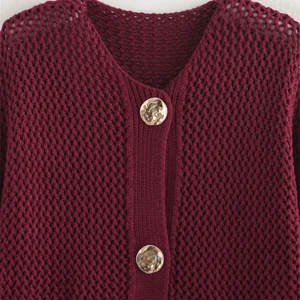 زيفيتي-كنزة محبوكة بأكمام طويلة للنساء ، بلايز أنيقة ، معاطف قصيرة ، جاكيت أنيق ، تصميم جيوب ، نسائي ، أنيق ، جديد، CT6280 معطف الكروشيه المصنوع يدويا 8 مبيعا - رقم 5