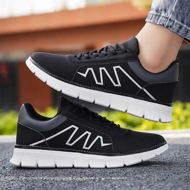 Perforated Height Increasing Men's Casual Shoes Sneakers Loafers Men's Lace-up Shoes Men's Sport Fat Cuddly Vintage Tenni