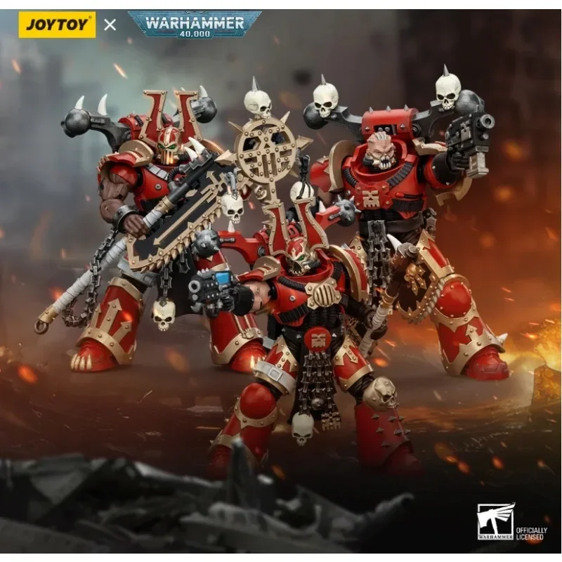 

Original JOYTOY Warhammer 40K 1/18 World Eaters Khorne Berzerker 3PCS Anime Action Figures Model Toys Collection Gifts In Stock