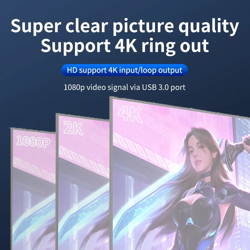 بطاقة التقاط فيديو HDMI 4K USB 3.0، مسجل ألعاب 1080P للبث المباشر OBS