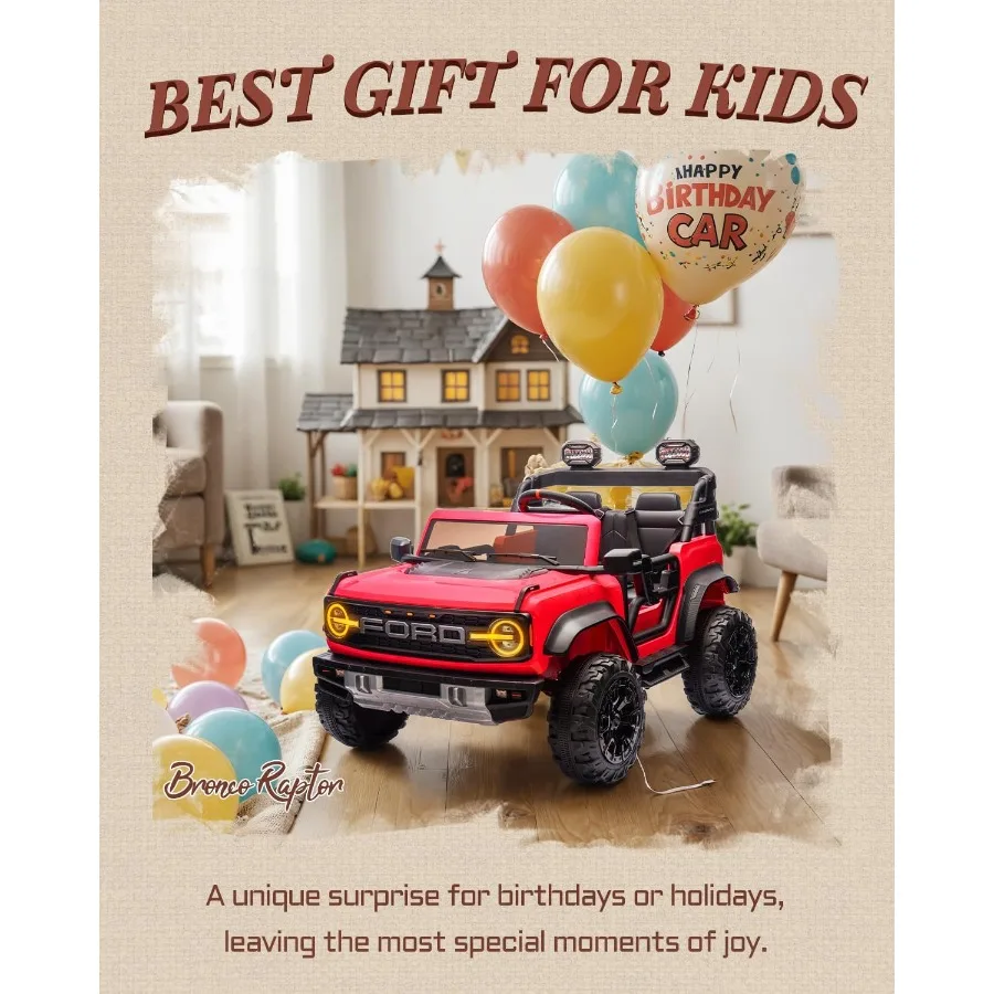 24V 電動乗用玩具 男の子＆女の子向け、2人乗り子供用電動カー リモコン付き、4輪サスペンション搭載の子供用乗用トラック