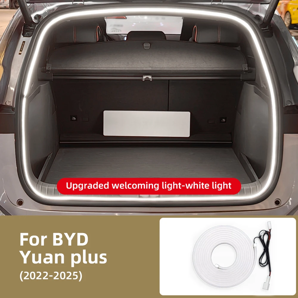 For BYD Atto 3 Yuan Plus 2022 2023 2024 2025 2026 Dynamic Flowing LED Trunk Light Strip 12V Ambient Lighting Back Door Lamp Trim