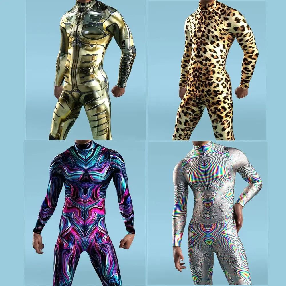 Invisible Open Crotch Outdoor Sex Pants Men Halloween Tights Cosplay Jumpsuit Casual Streetwear Male Sexy Leggings Yoga Clothes