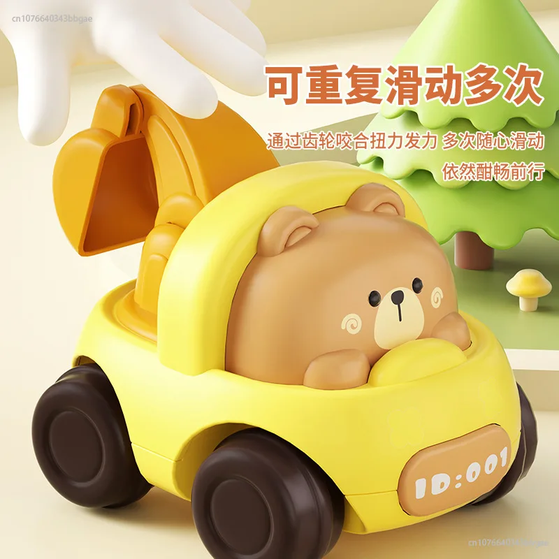 Mini Inertial Engineering Car Toys Cartoon Animal Excavator Construction Trucks Vehicle Model for Baby Boys 6 12 36 Months