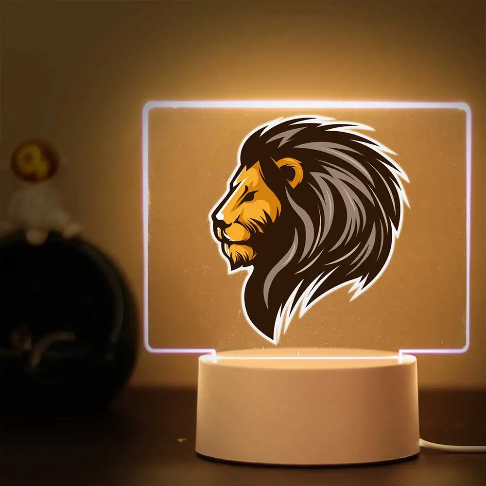 1 pc cute Modern Tiger Led Night Light For Home Room Decoration Nightlight Bedside Rechargeable Night Lights Children'S Gift