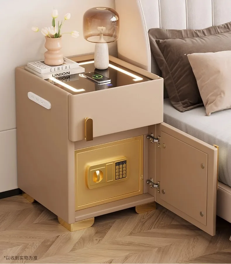 Bedside Table, Safe, Creative Home Smart Small Locker, Light Luxury, High-end Bedroom with Locker, Locker